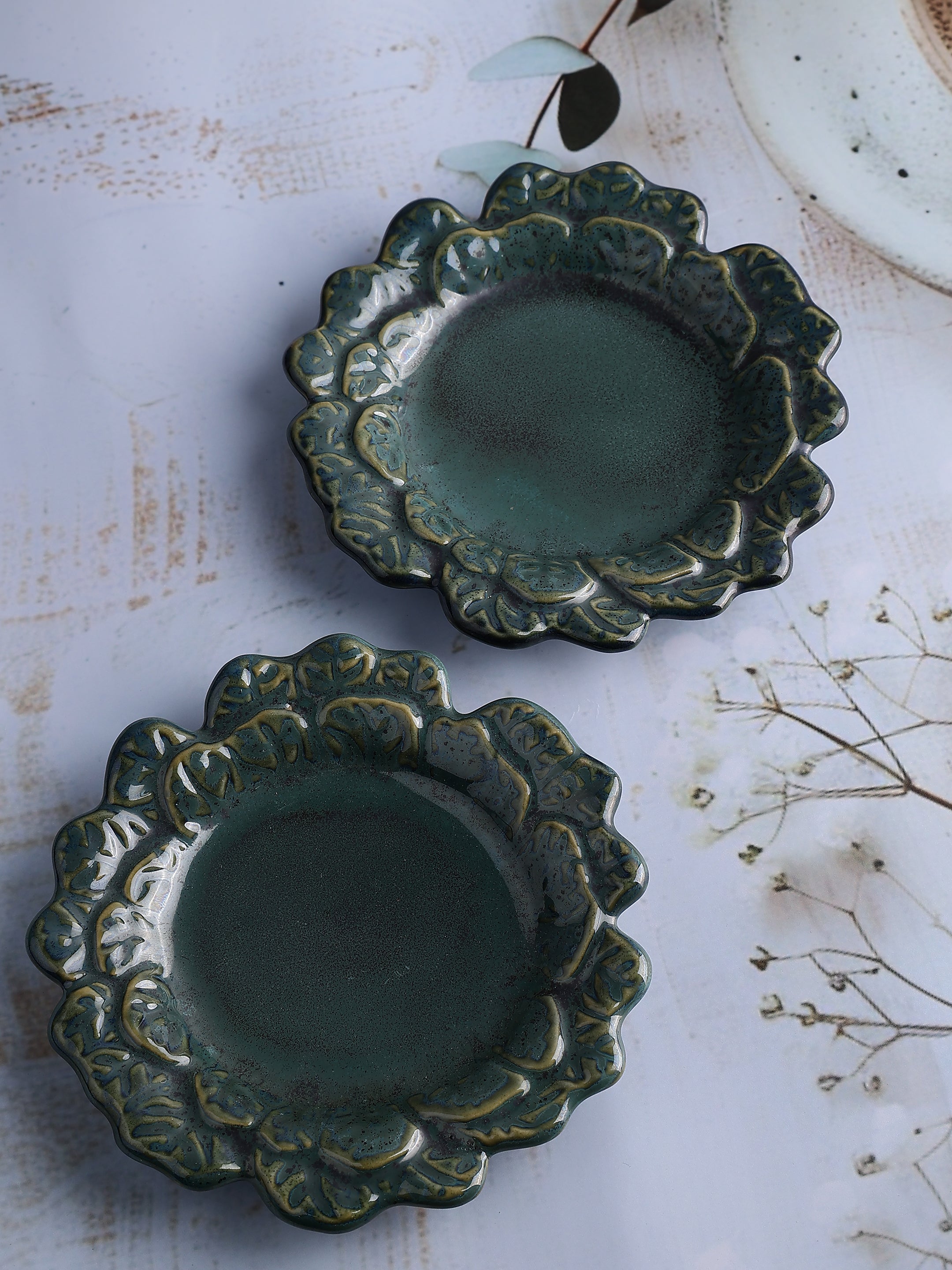 Blue Blossom Snack Plates