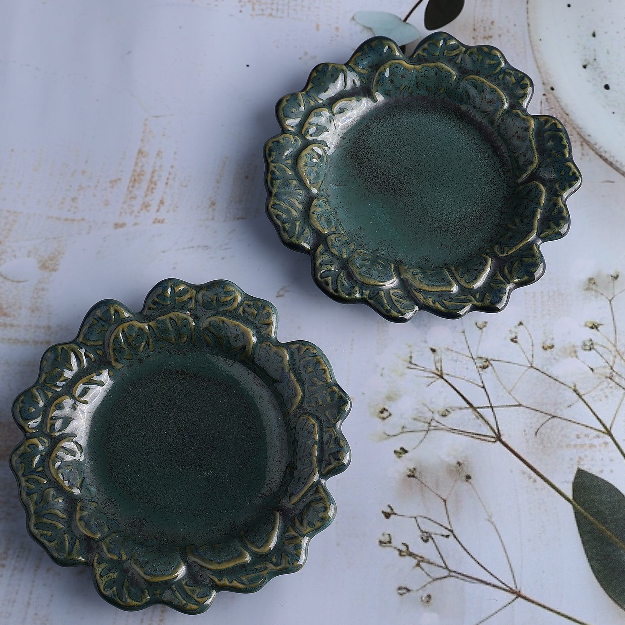 Blue Blossom Snack Plates