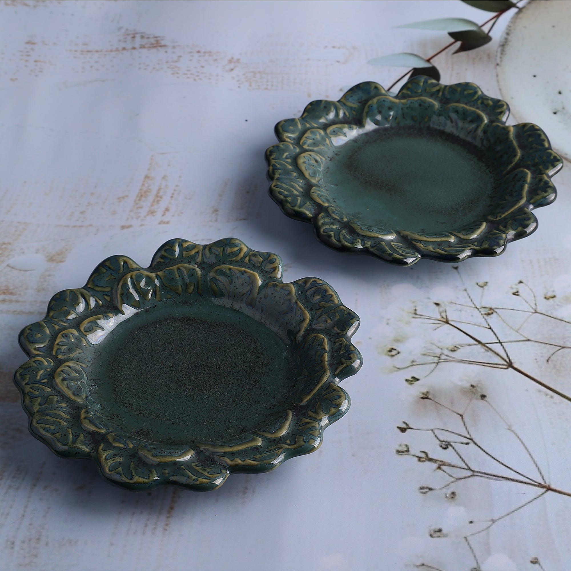 Blue Blossom Snack Plates