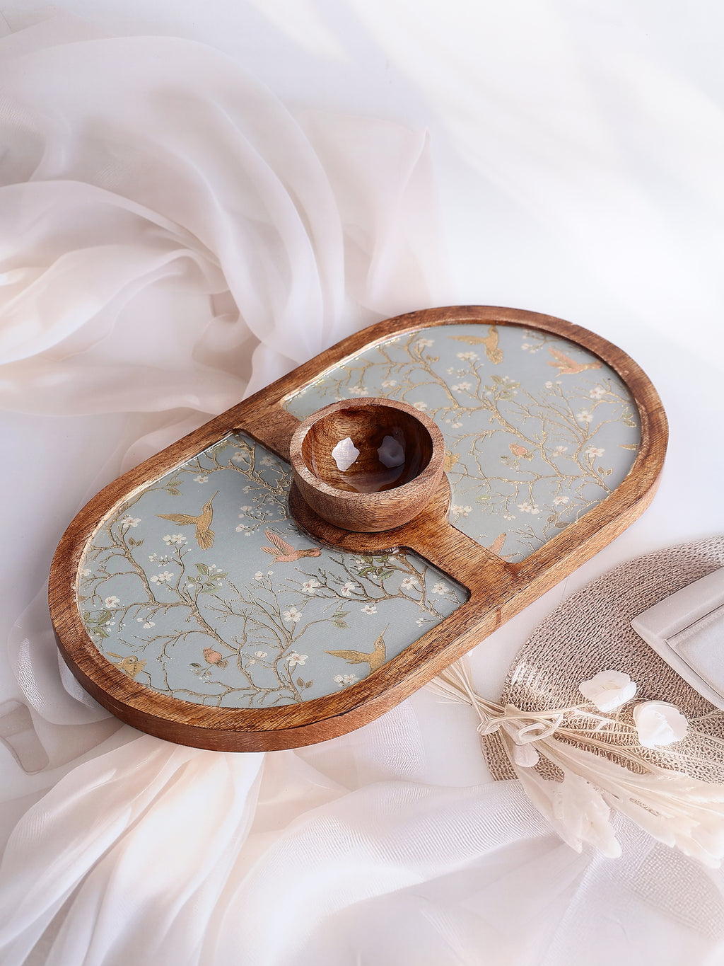 Willow Bloom Wooden Platter