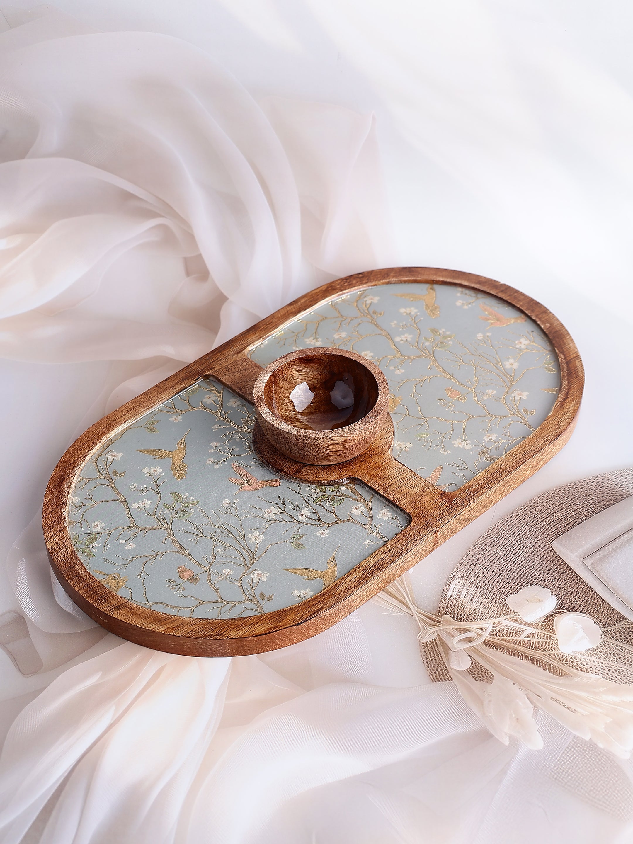 Willow Bloom Wooden Platter
