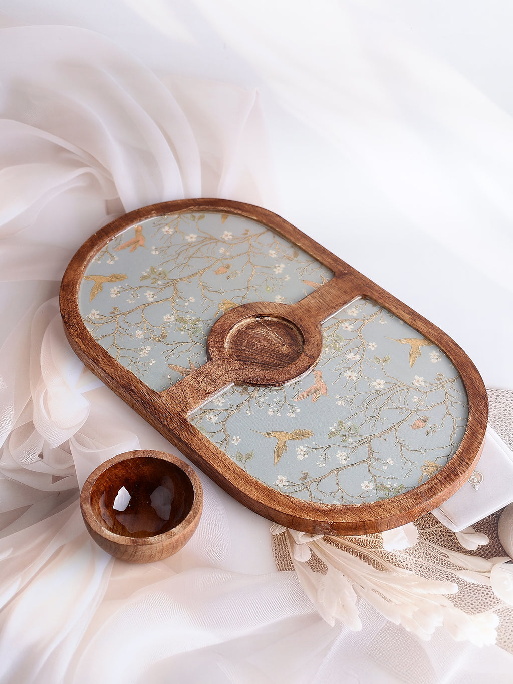 Willow Bloom Wooden Platter