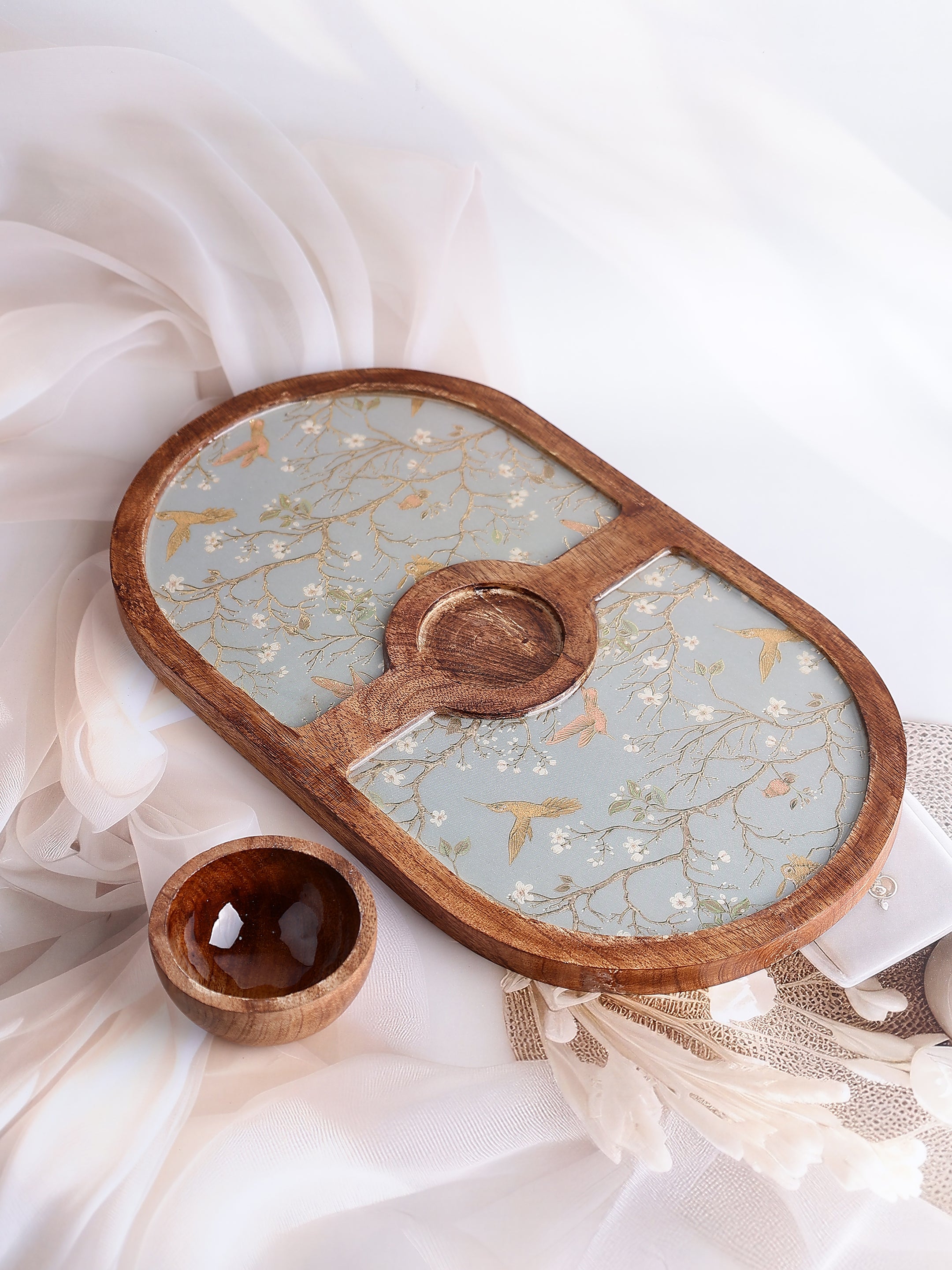 Willow Bloom Wooden Platter