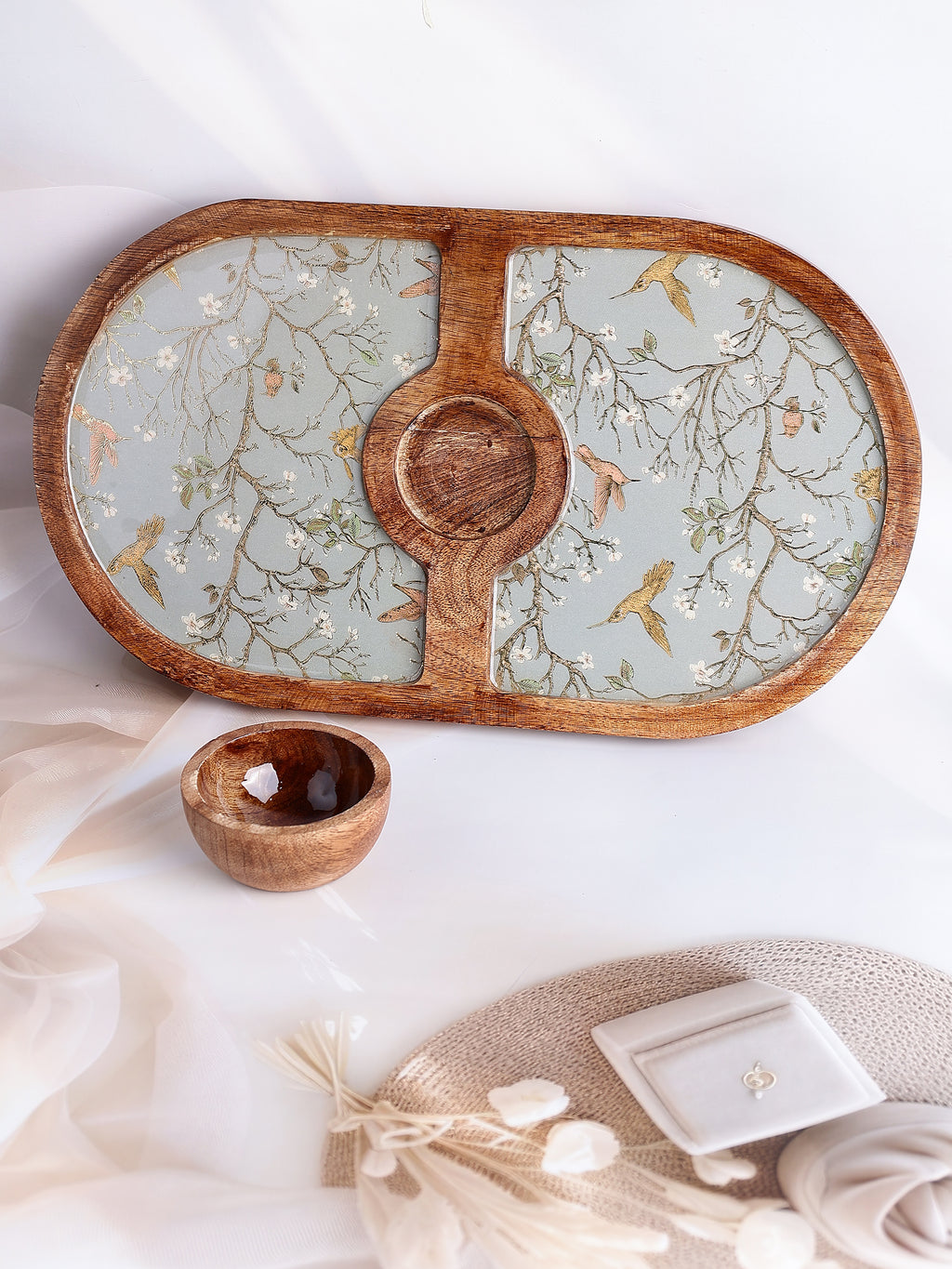 Willow Bloom Wooden Platter