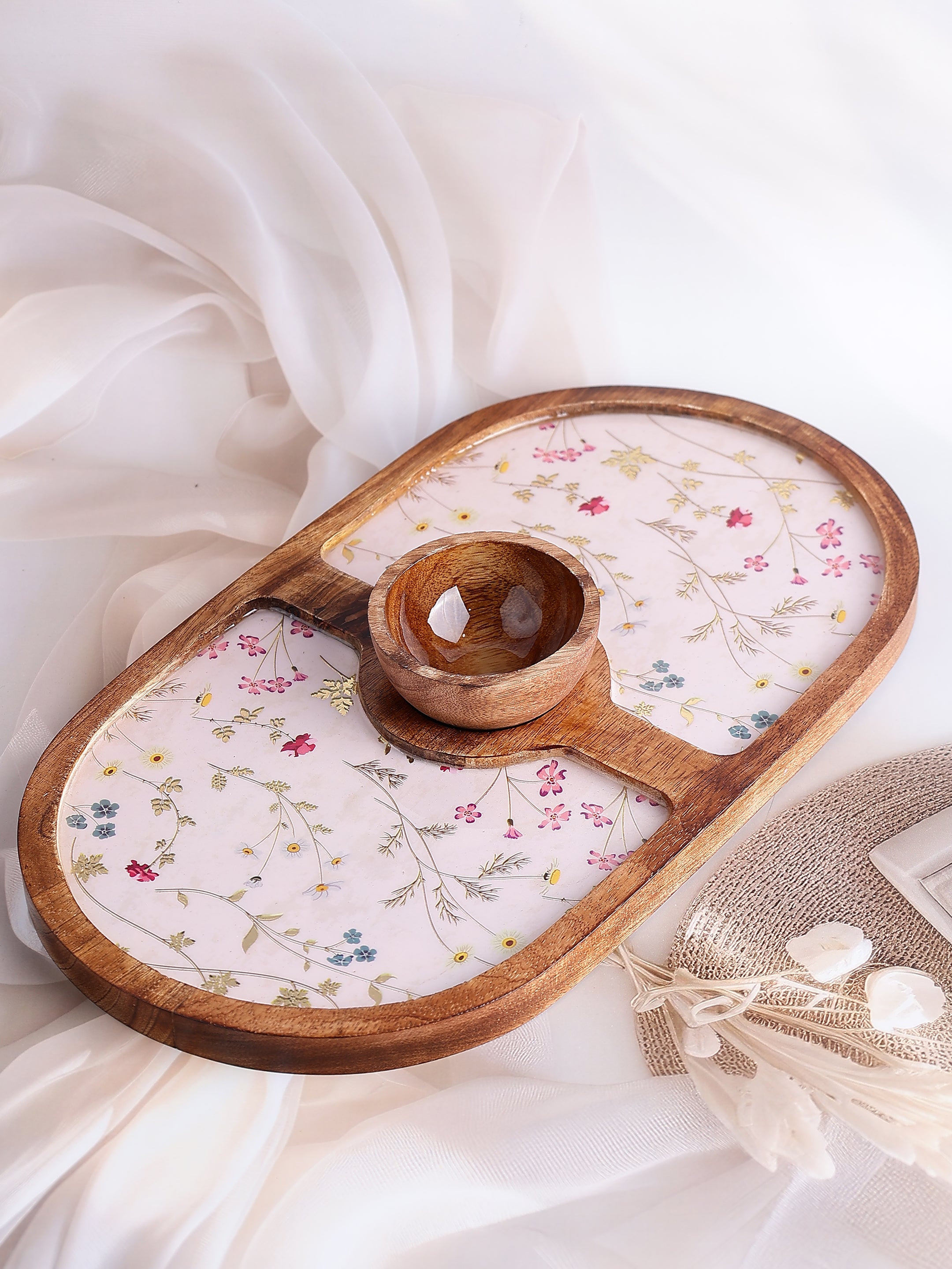 Blossom Breeze Wooden Platter