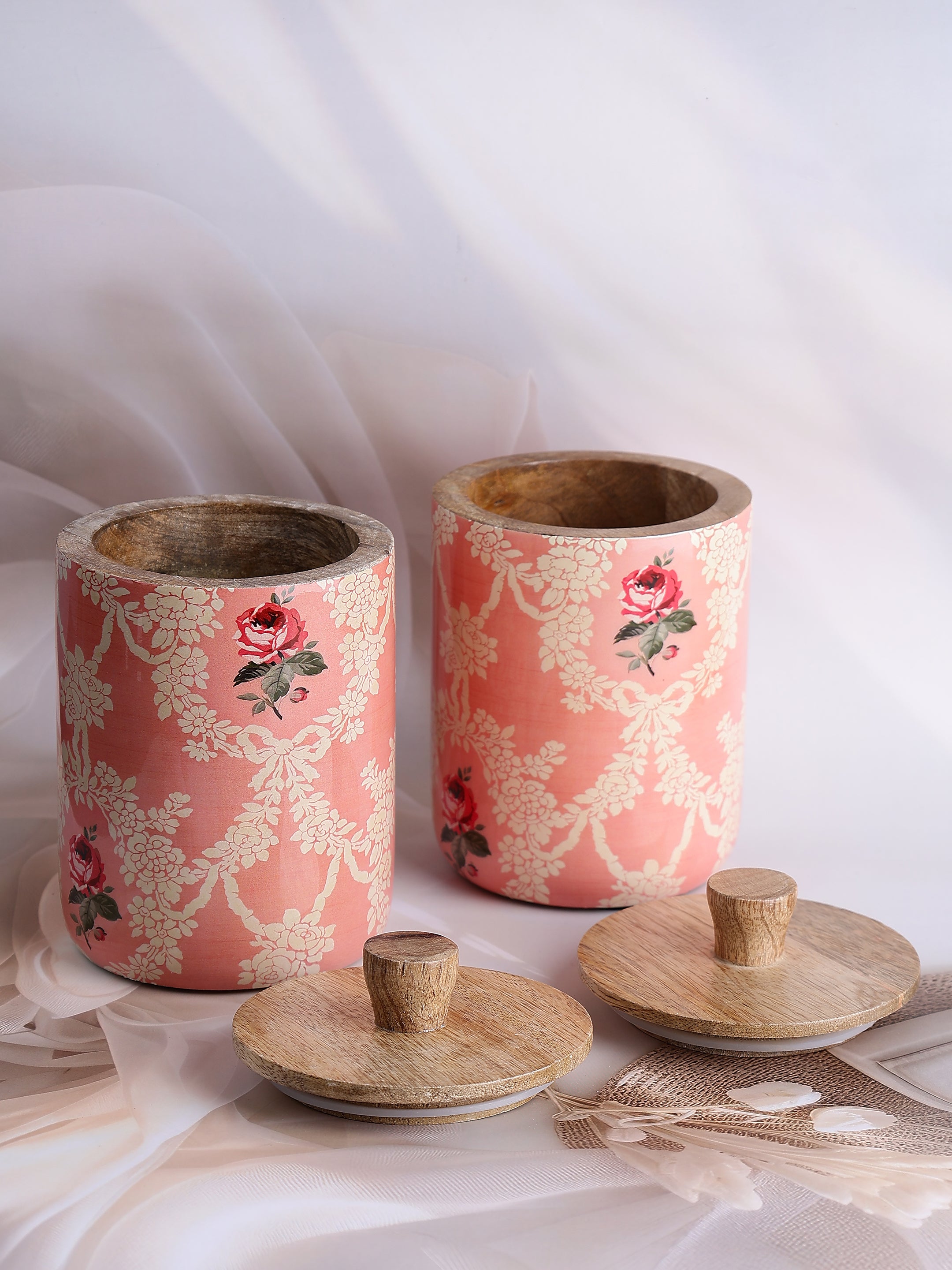 French Garden Wooden Jars