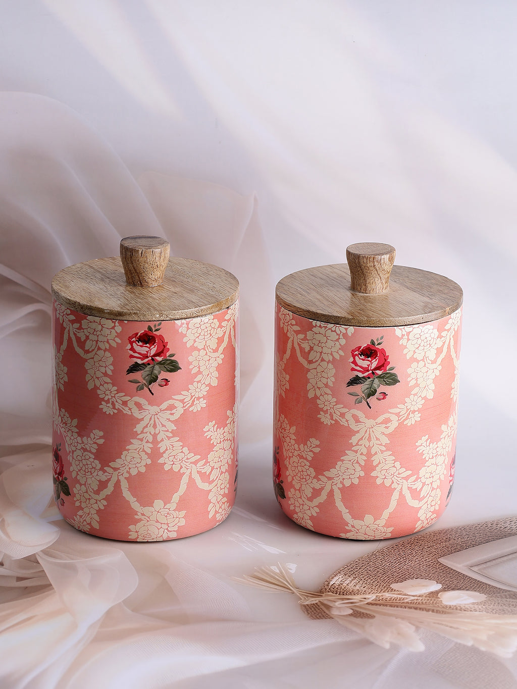 French Garden Wooden Jars