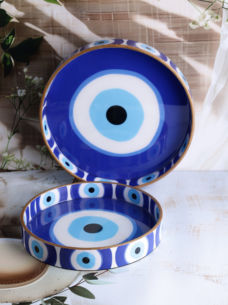 Santorini Blue Wooden Tray