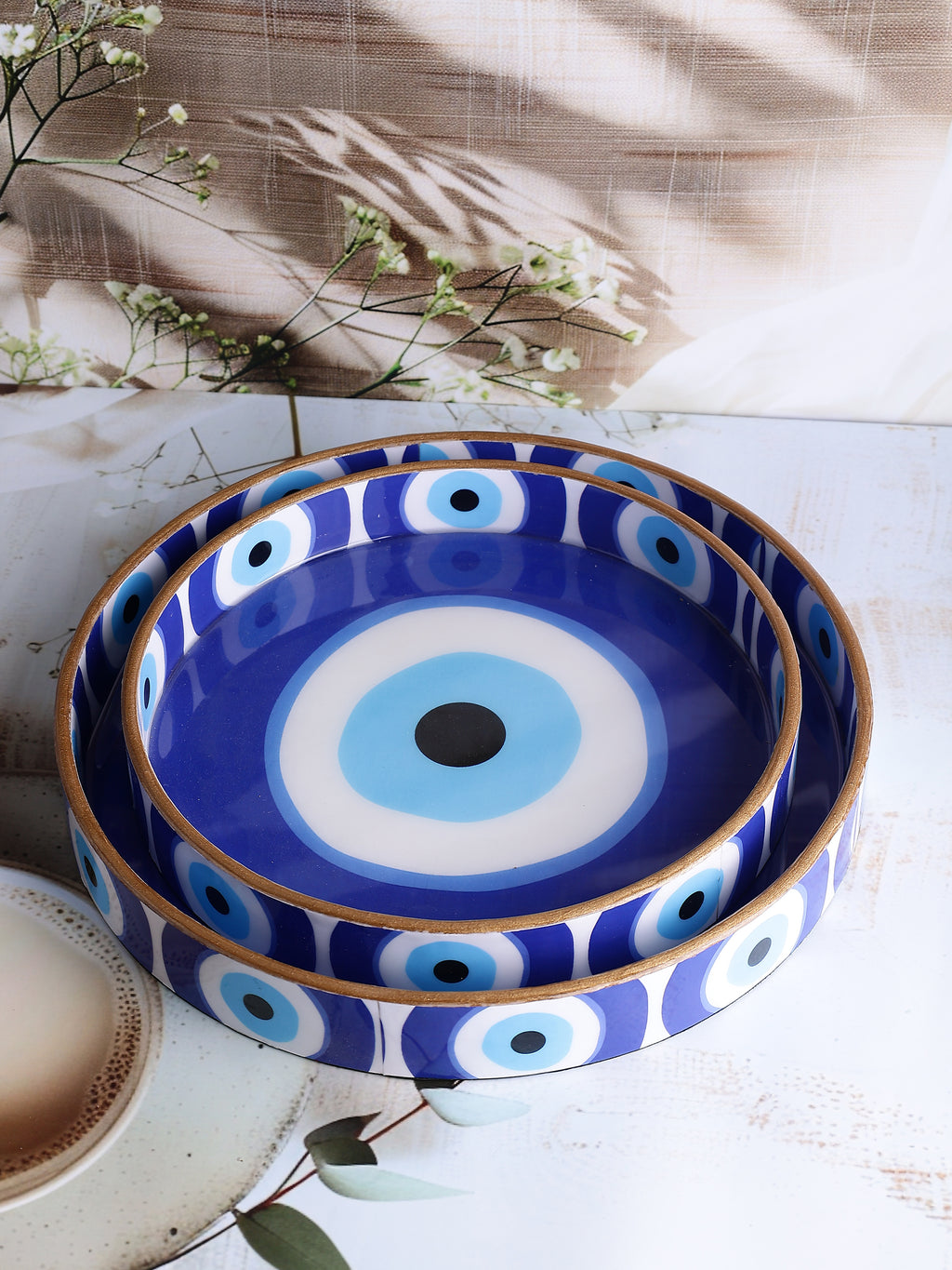 Santorini Blue Wooden Tray