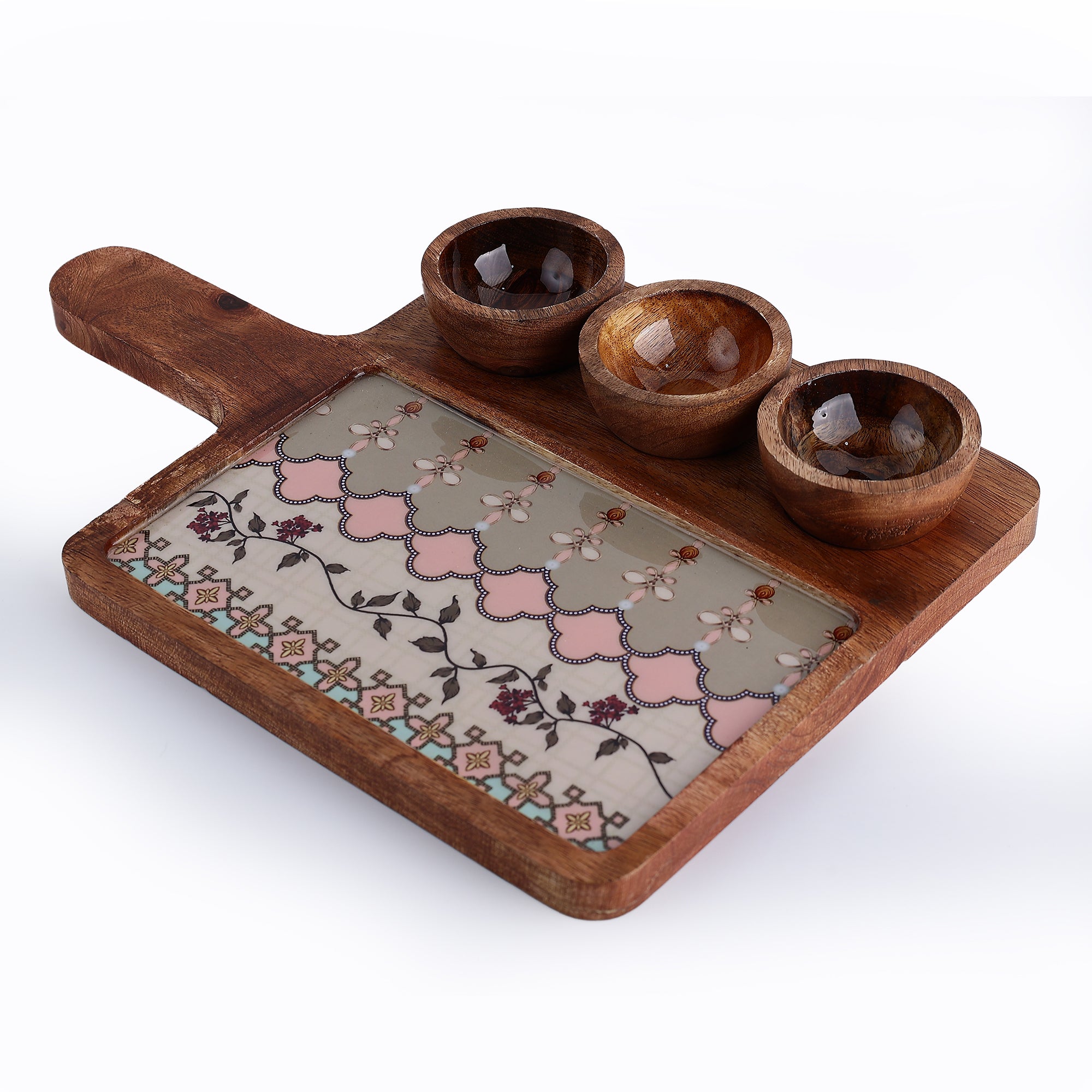 Jharokha Bloom Wooden Platter