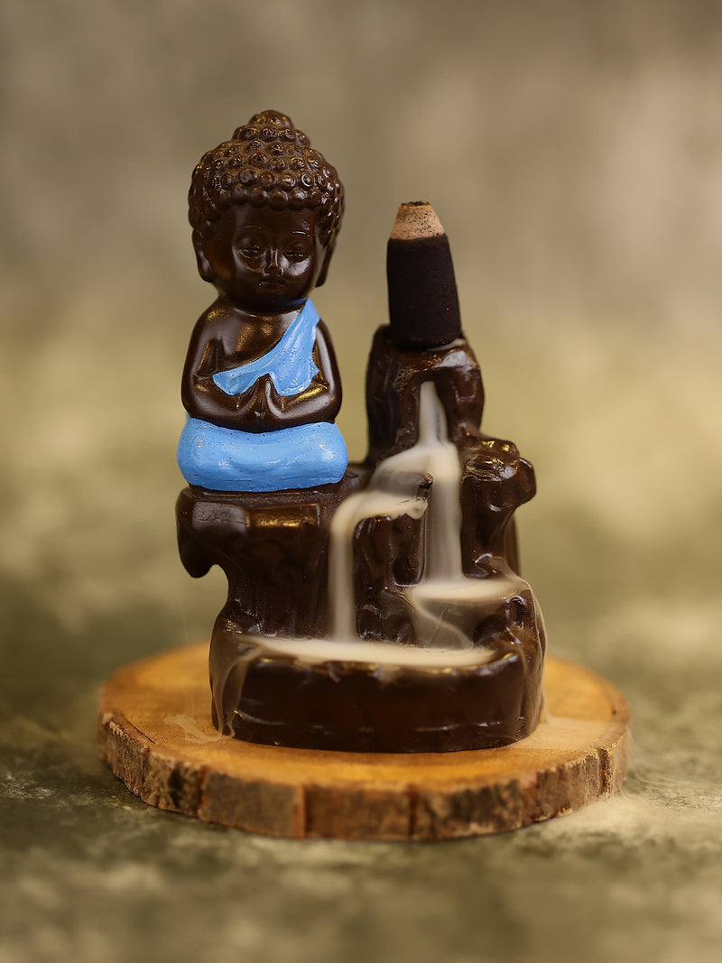 Meditating Monk Buddha Smoke Fountain