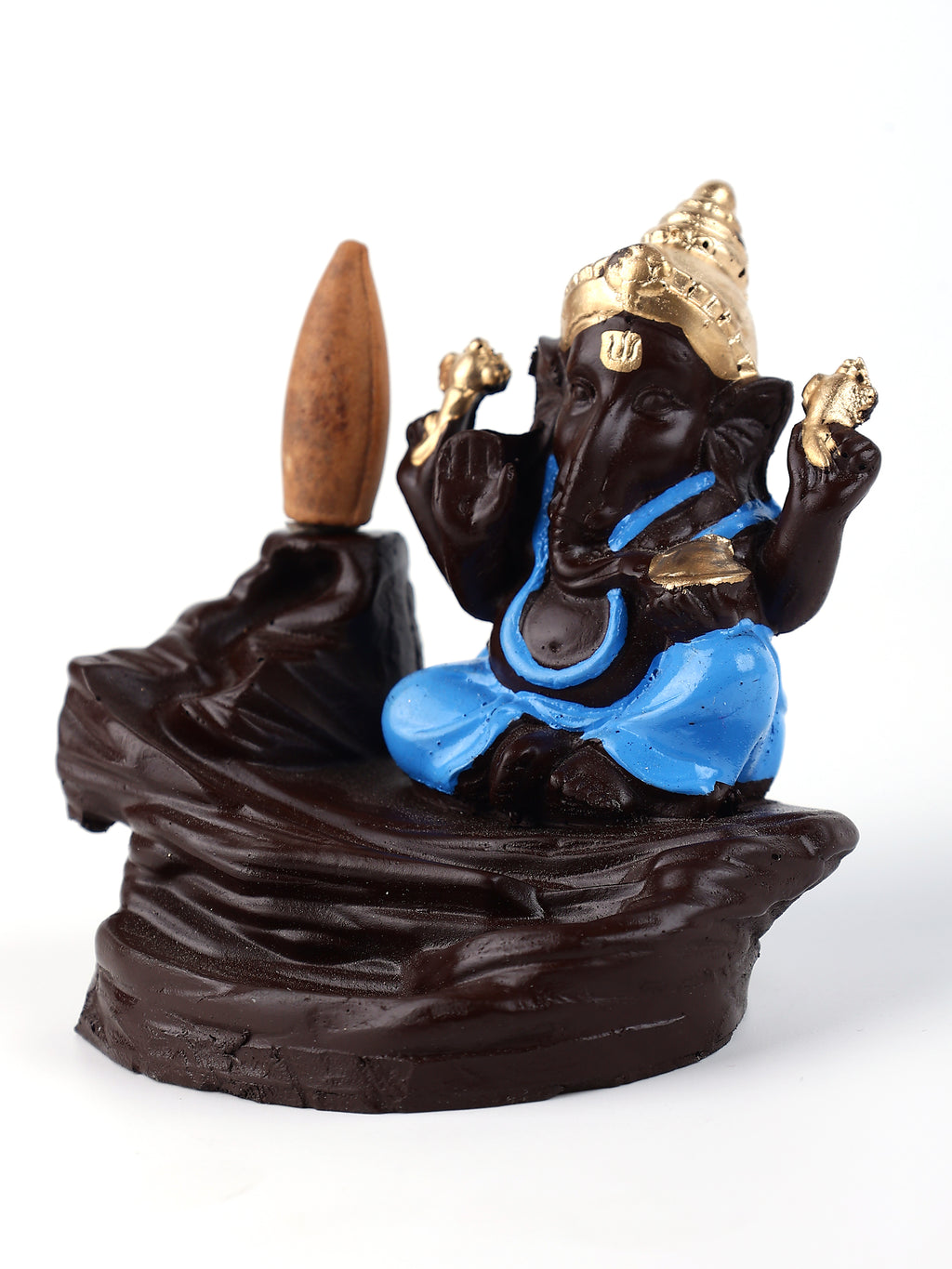 Blue Ganesha Backflow Waterfall Cone Incense Holder