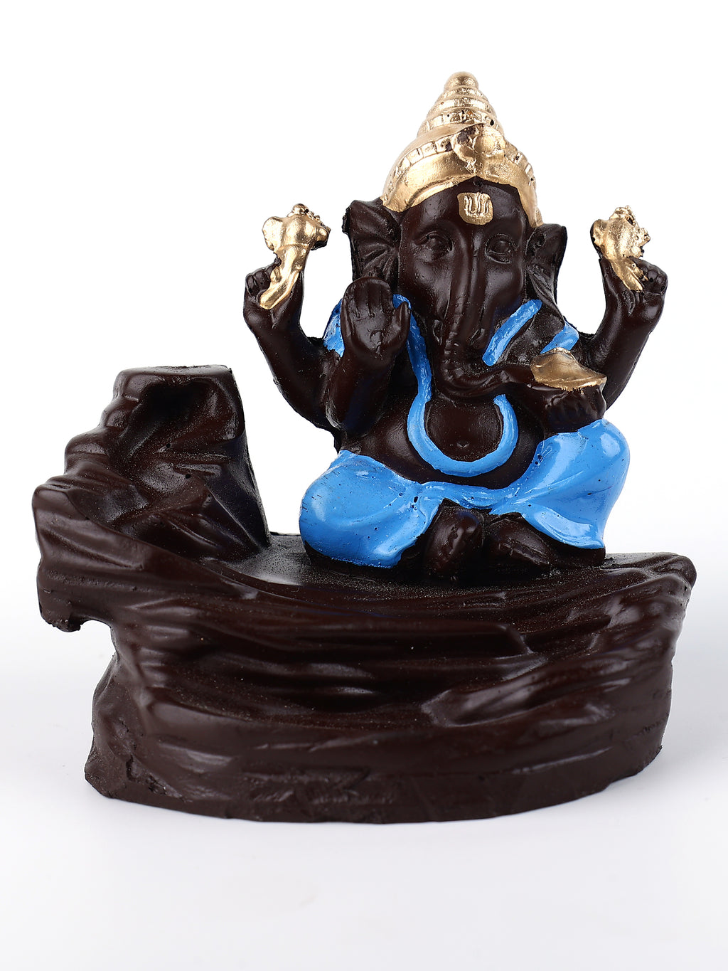 Blue Ganesha Backflow Waterfall Cone Incense Holder
