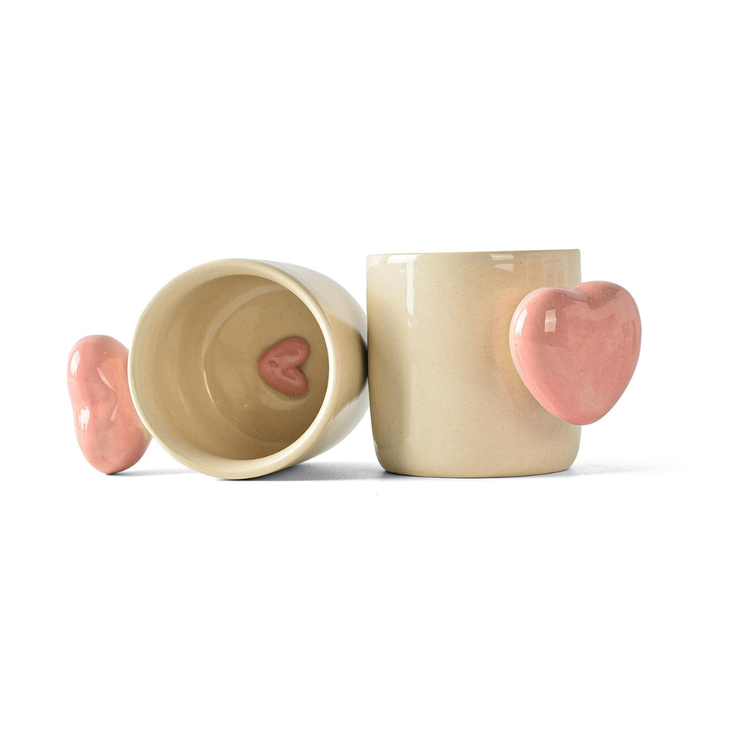 Cream with Pink Handle