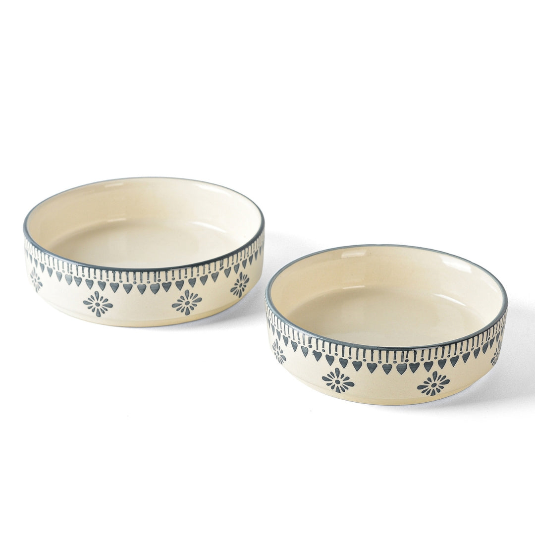 Ivory with grey hearts