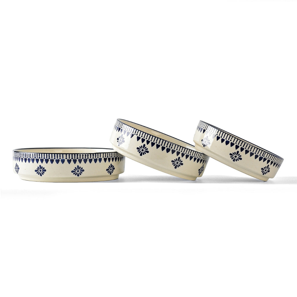 Ivory with blue hearts