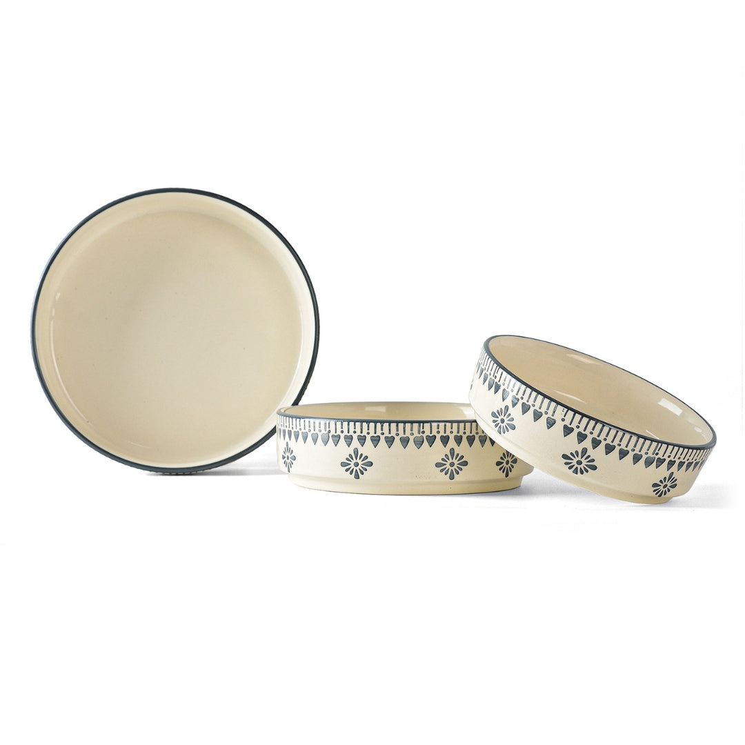 Ivory with grey hearts