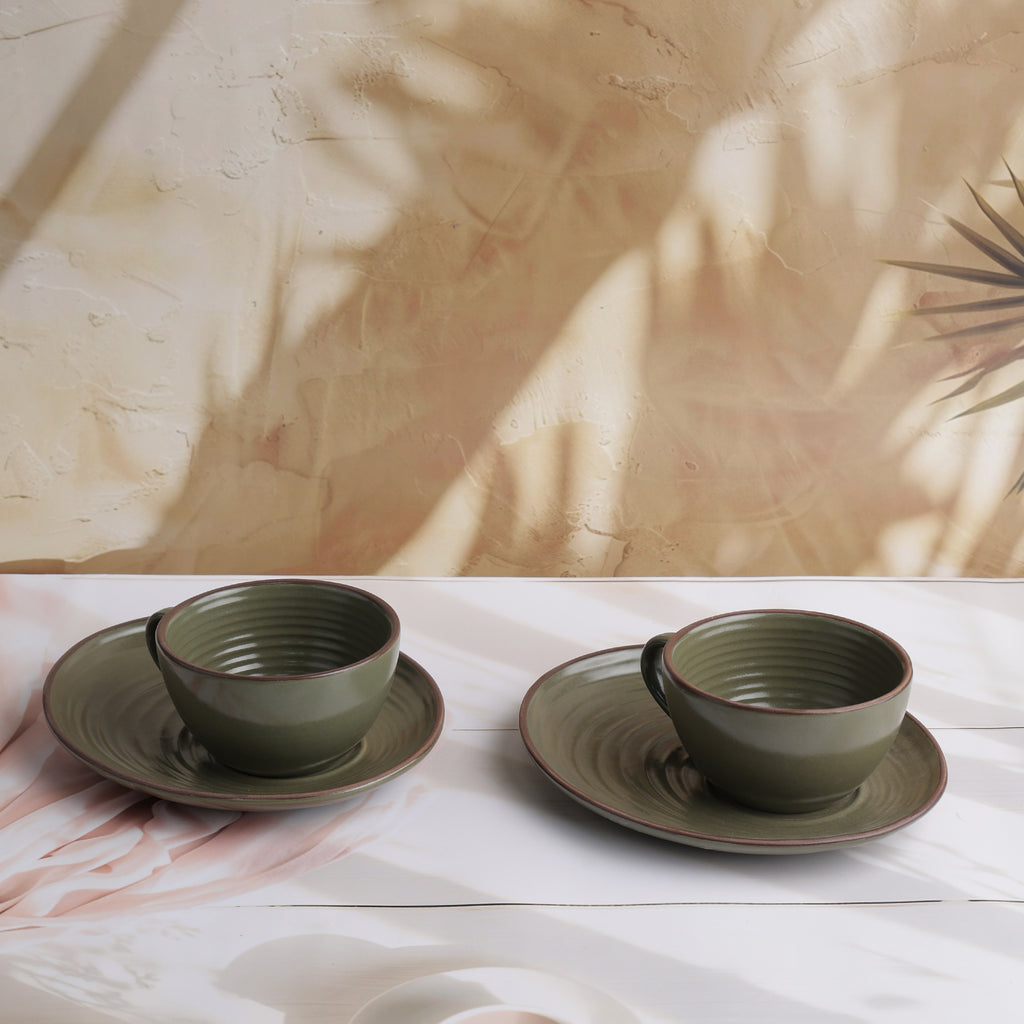 Olive Halo Cup Saucer Set