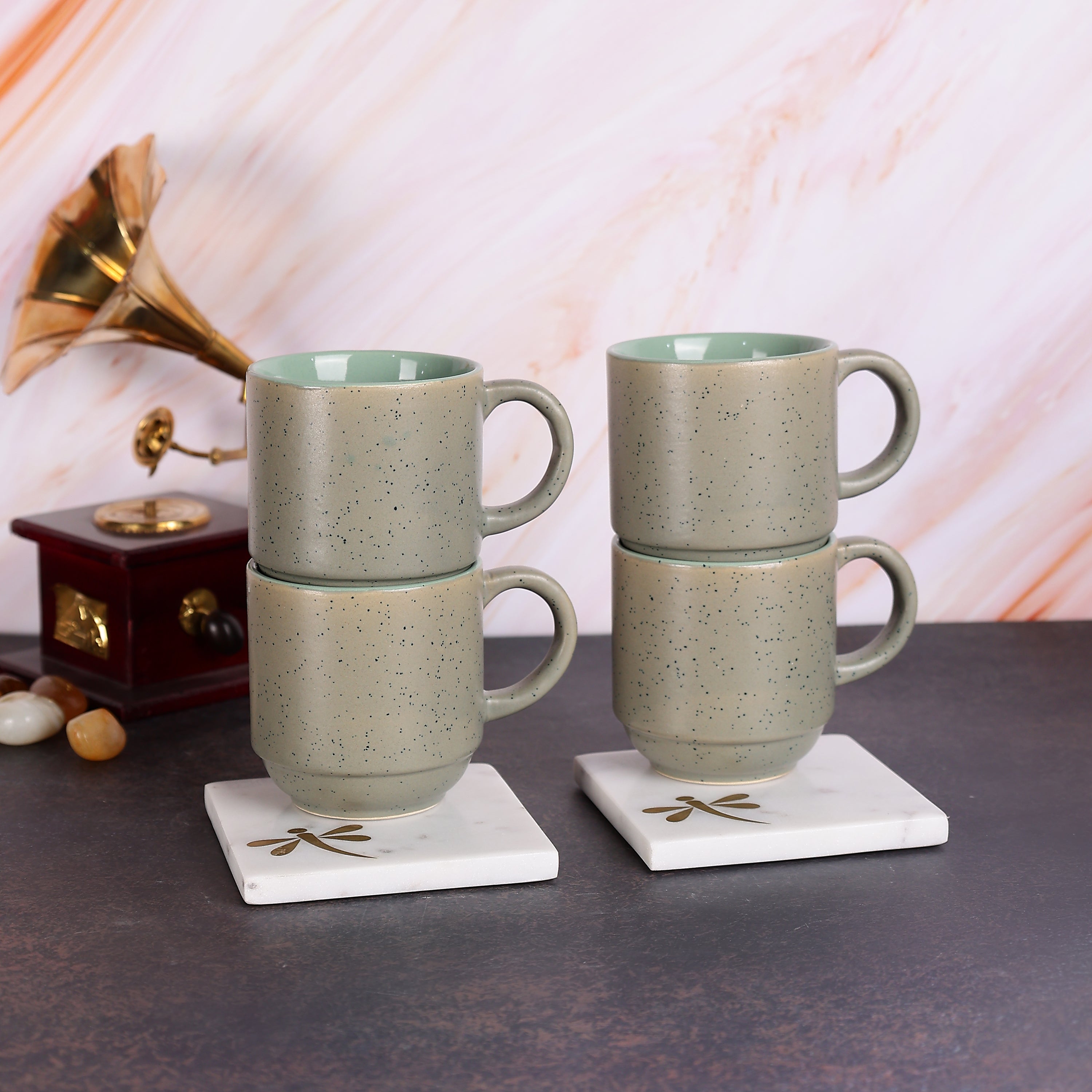 Rustic Earth Mugs- Set of 4