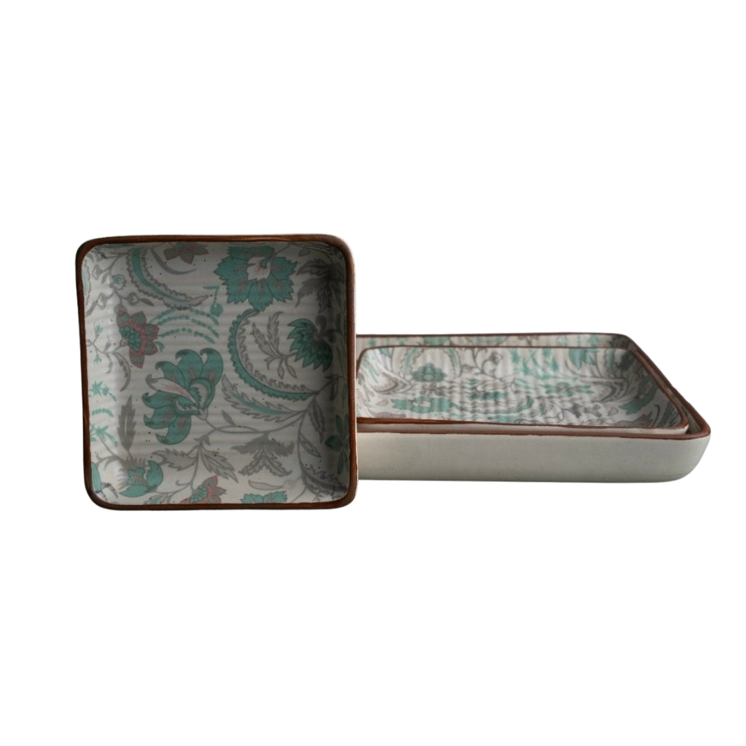 ivory with turquoise