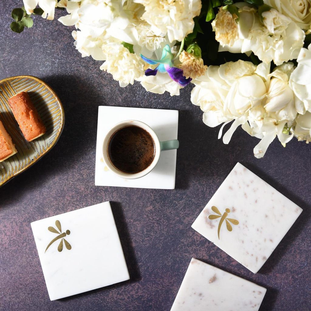 Celeste Marble Coasters- Set of 4