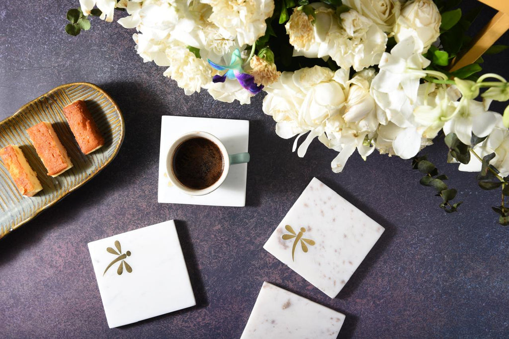 Celeste Marble Coasters- Set of 4